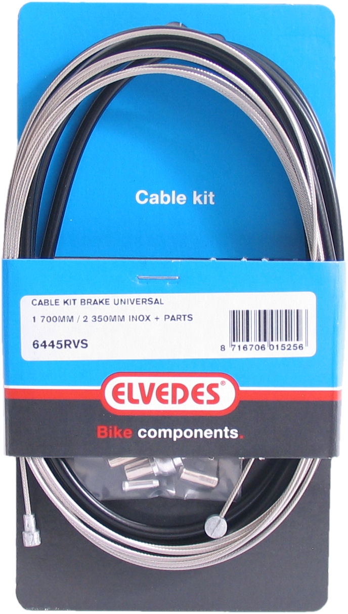 Universele remkabelkit Elvedes 1700mm / 2350mm RVS – zwart (op kaart)